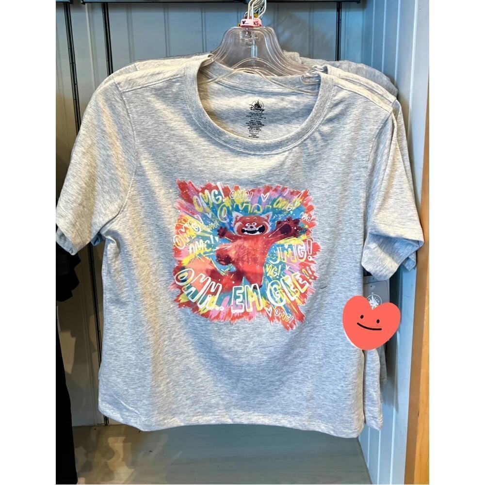 NWT Disney Parks Pixar Turning Red Mei Panda OMG Abstract Art tee M